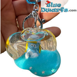Schtroumpfette Porte-clés Liquide en Forme de Nuage 3D avec Dragonne & Figurine en Résine – Porte-clés Les Schtroumpfs – 5,5cm