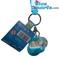 Bébé Schtroumpf Porte-clés Liquide en Forme de Nuage 3D avec Dragonne & Figurine en Résine – Porte-clés Les Schtroumpfs – 5,5cm