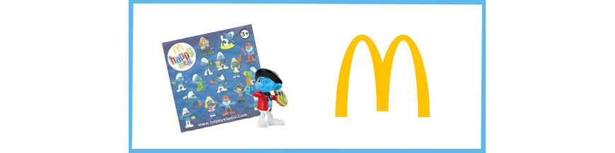 Plastic smurfs +/- 8 cm